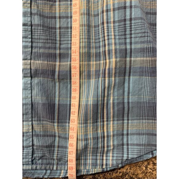 Marmot Blue Plaid Short Sleeve Button Up Shirt Men’s Medium Organic Cotton - Picture 10 of 10